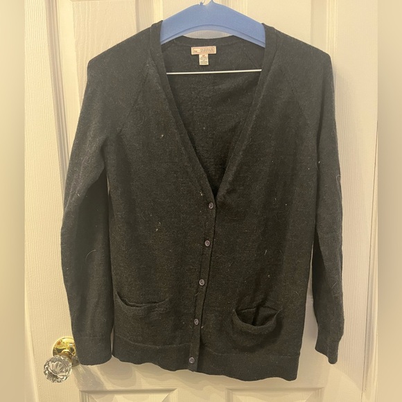 Gap Charcoal Grey 100% Extra Fine Merino Wool Cardigan - Picture 3 of 13